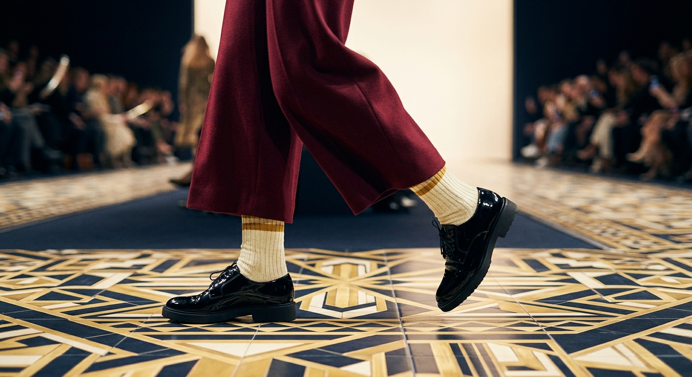 Deco Walk — Savile Stripe × patent derbies
